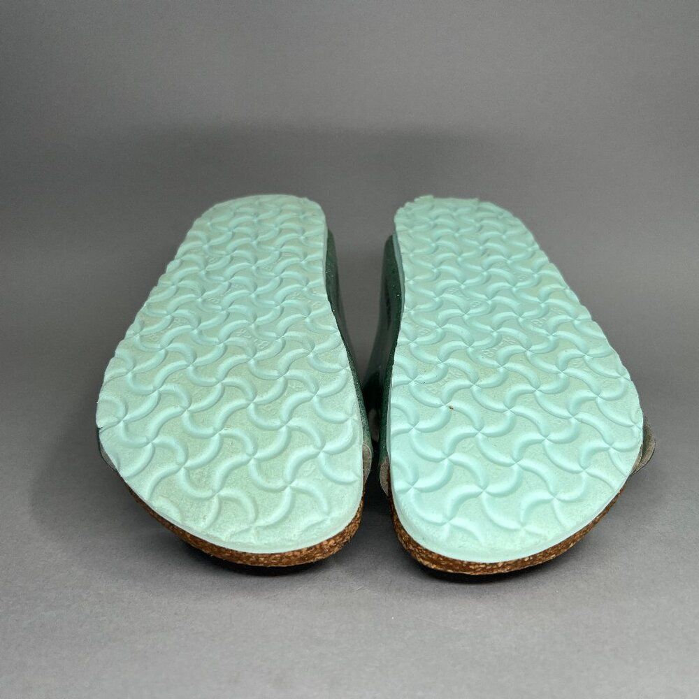 Birkenstock Arizona Sandals Little Girls Size 8.5 Sparkly Turquoise Buckle Slide - Picture 11 of 12